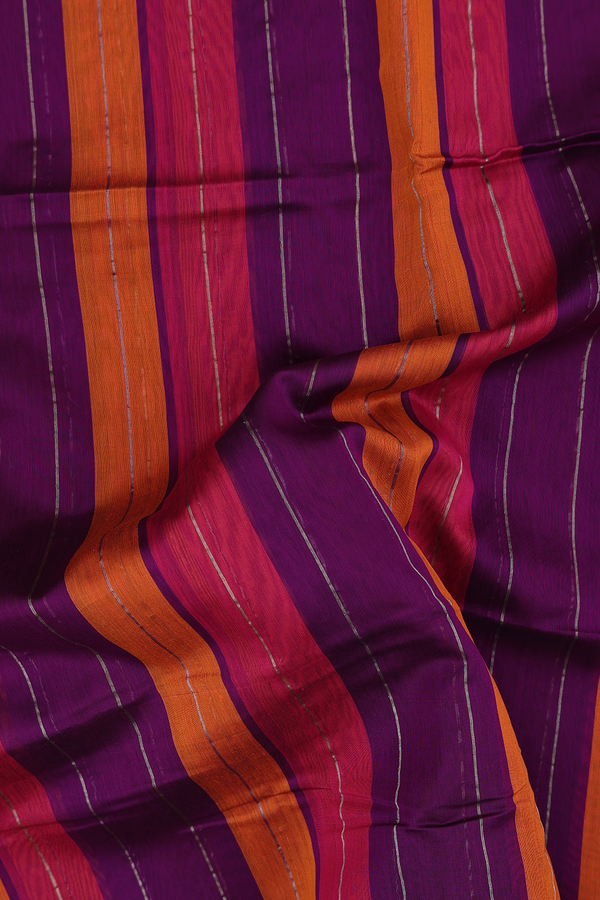 Maheswari Silk Cotton Saree Multicolor With Stripes Design