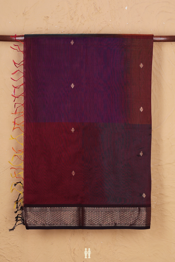Maheswari Silk Cotton Saree In Multicolor With Zari Buttas