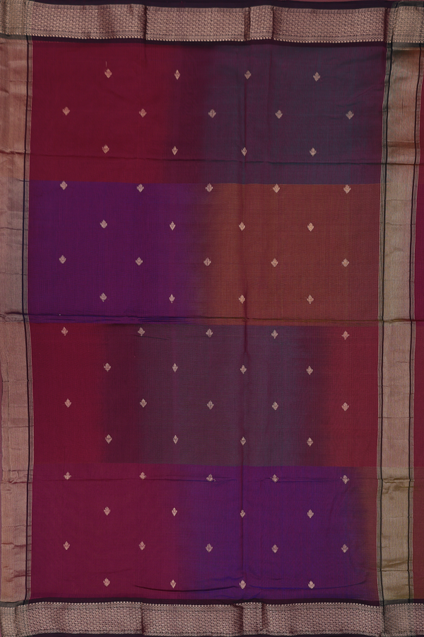 Maheswari Silk Cotton Saree In Multicolor With Zari Buttas