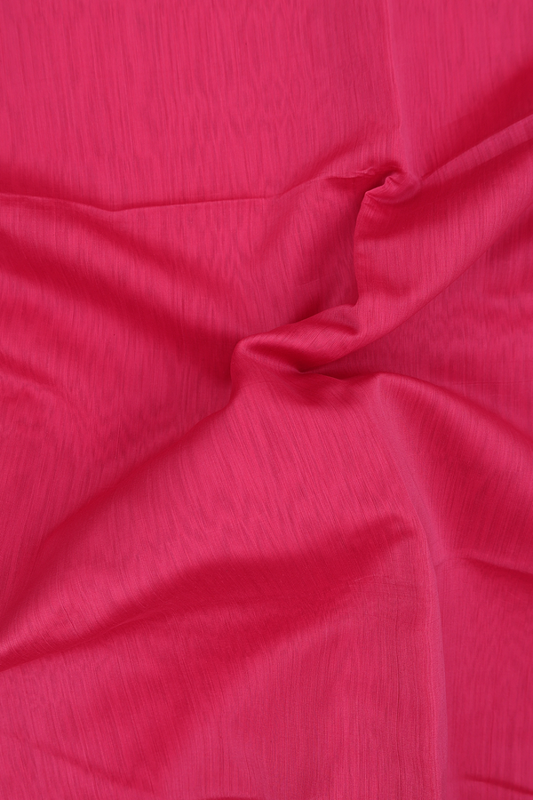 Maheswari Silk Cotton Saree In Punch Pink With Zari Border