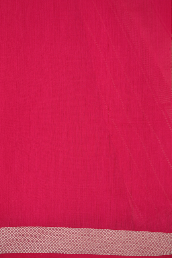 Maheswari Silk Cotton Saree In Rose Red With Stripes Design