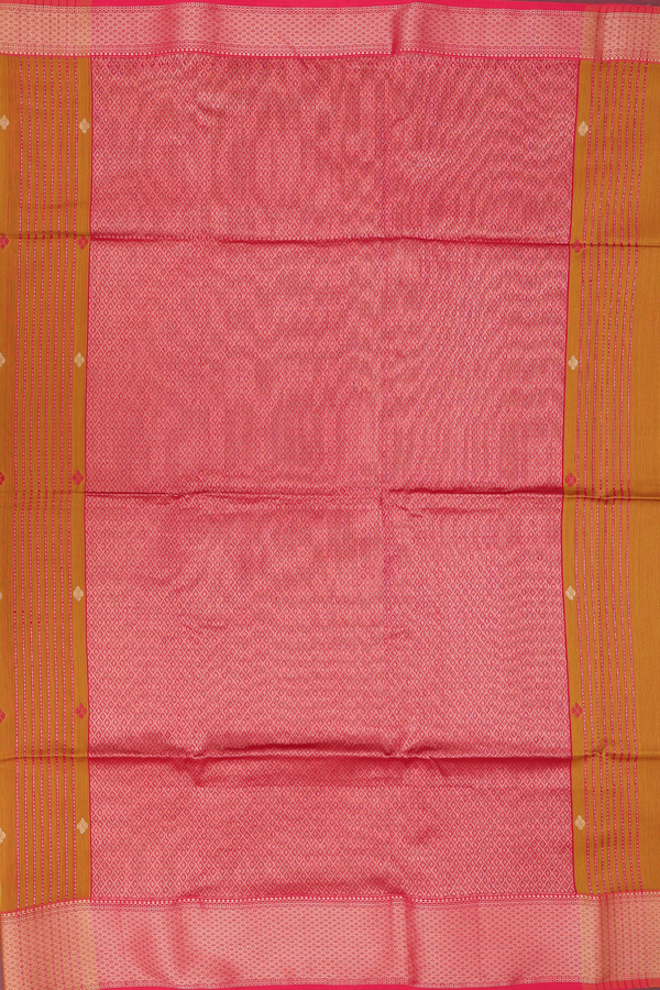 Maheswari Silk Cotton Saree In Yellow With Allover Buttas