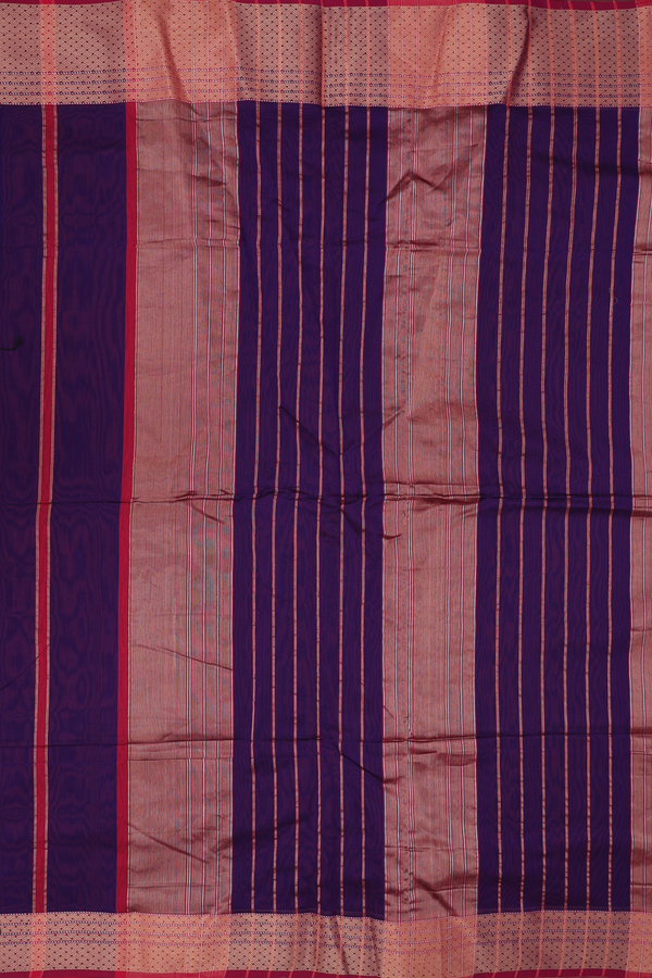 Maheswari Silk Cotton Saree In Deep Purple Contrast Border