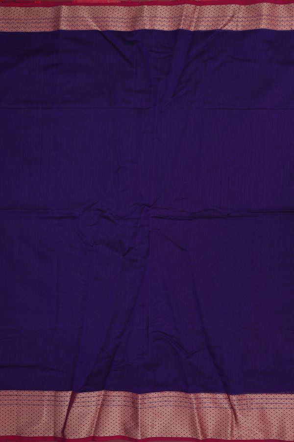 Maheswari Silk Cotton Saree In Deep Purple Contrast Border
