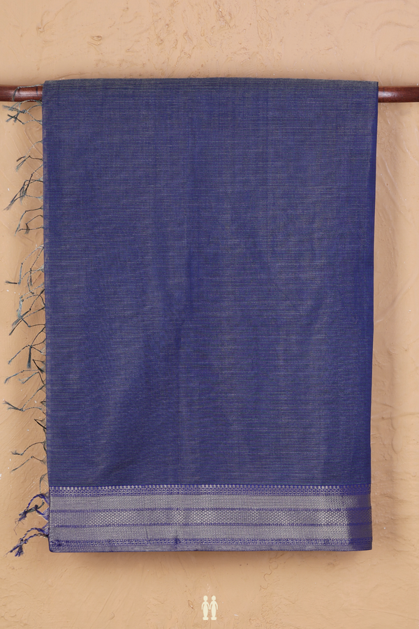 Maheswari Silk Cotton Saree In Blue With Stripes Design