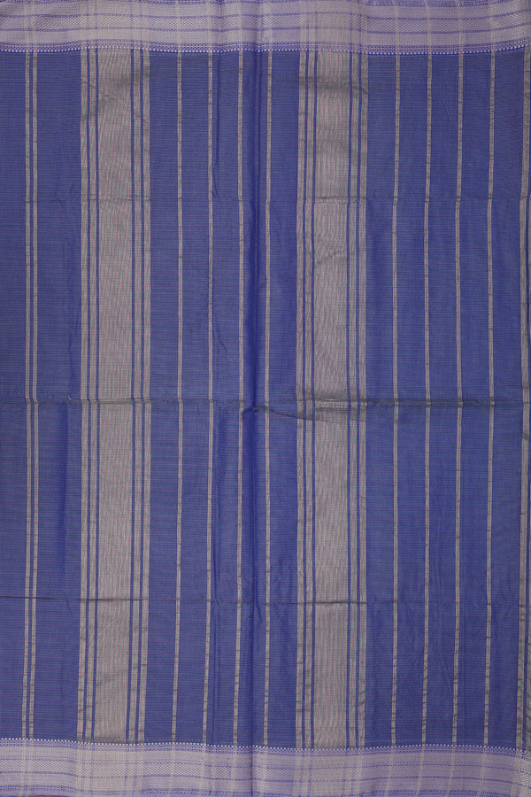 Maheswari Silk Cotton Saree In Blue With Stripes Design