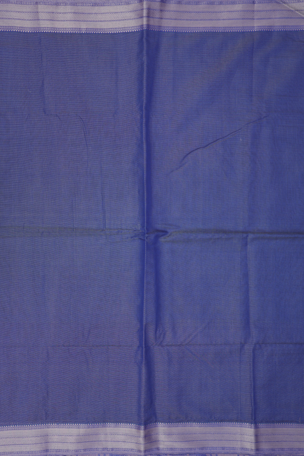 Maheswari Silk Cotton Saree In Blue With Stripes Design