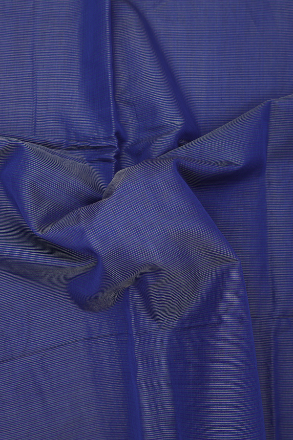 Maheswari Silk Cotton Saree In Blue With Stripes Design