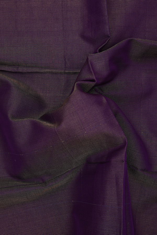 Maheswari Silk Cotton Saree Deep Purple With Stripes Design