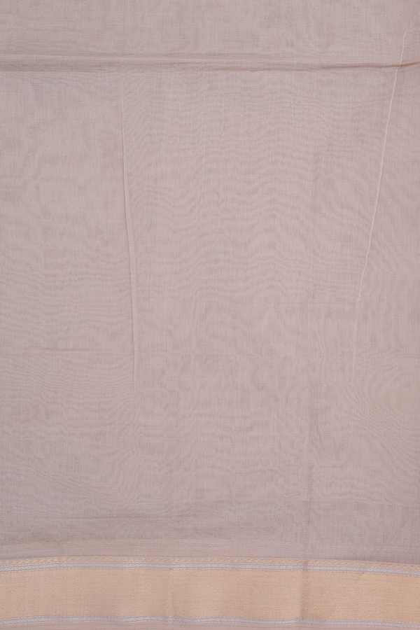 Maheswari Silk Cotton Saree Pastel Brown With Stripes Design