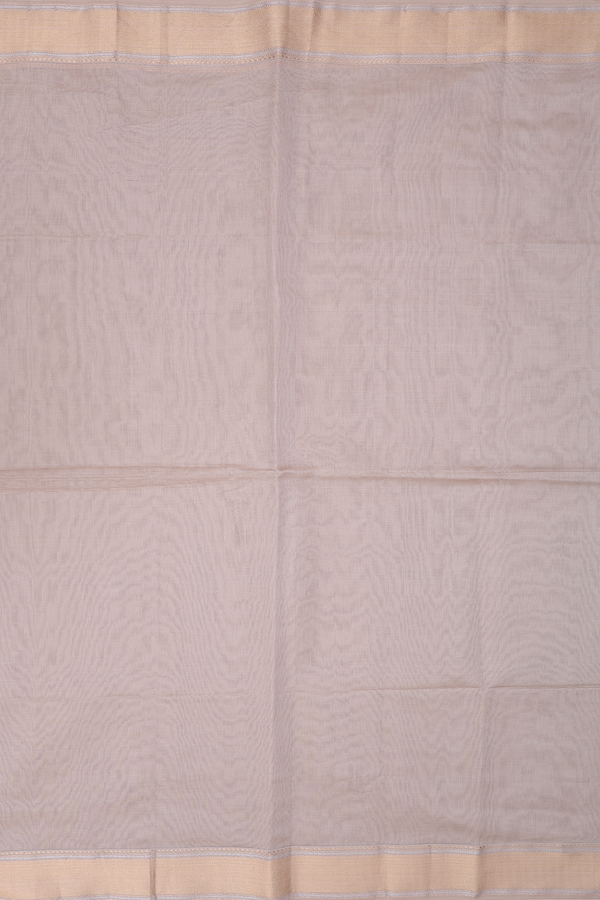 Maheswari Silk Cotton Saree Pastel Brown With Stripes Design