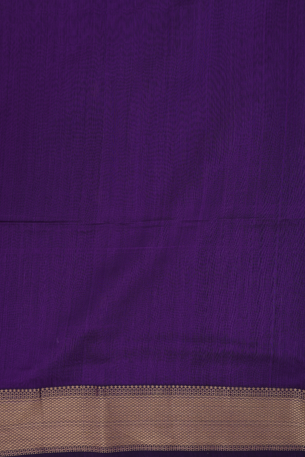 Maheswari Silk Cotton Saree Deep Purple With Floral Buttas