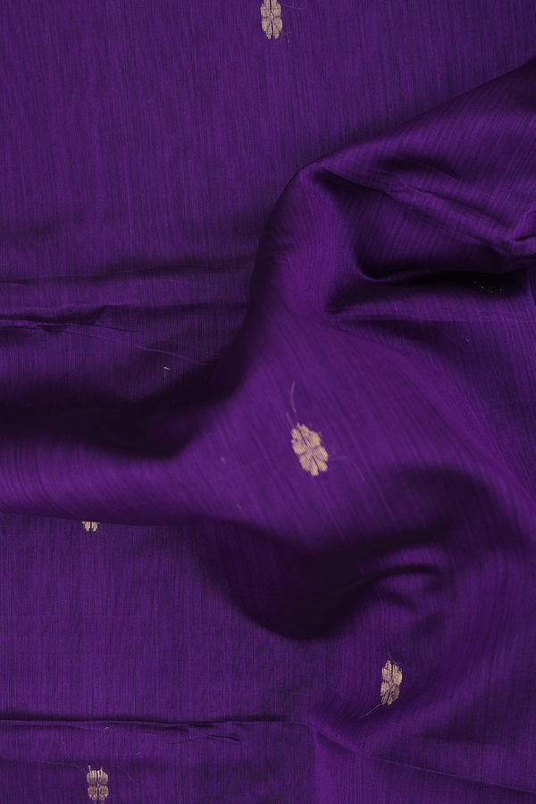 Maheswari Silk Cotton Saree Deep Purple With Floral Buttas