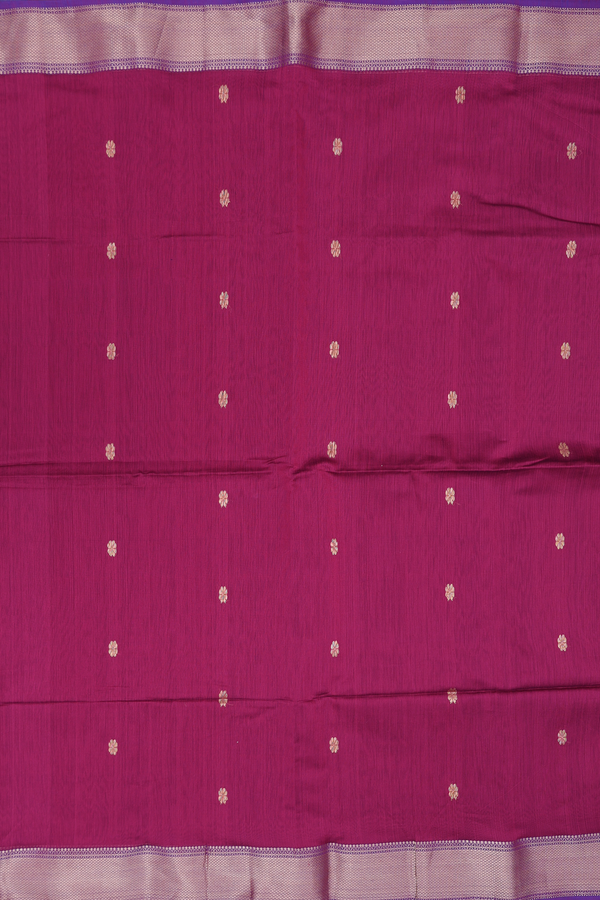 Maheswari Silk Cotton Saree Berry Purple With Floral Buttas