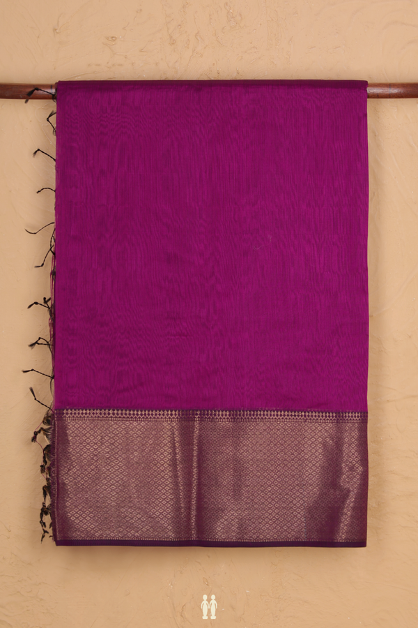Maheswari Silk Cotton Saree In Purple With Zari Border