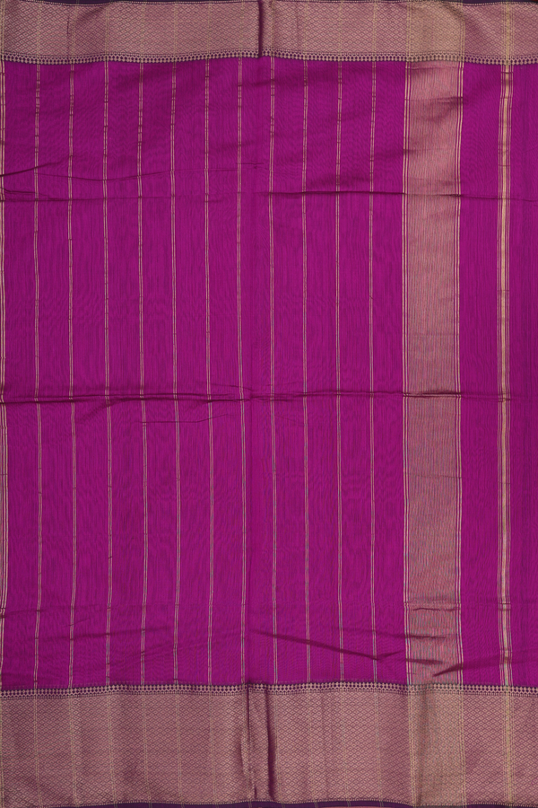Maheswari Silk Cotton Saree In Purple With Zari Border
