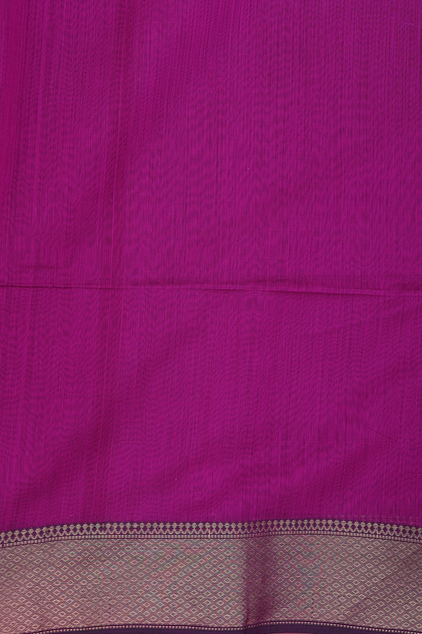 Maheswari Silk Cotton Saree In Purple With Zari Border