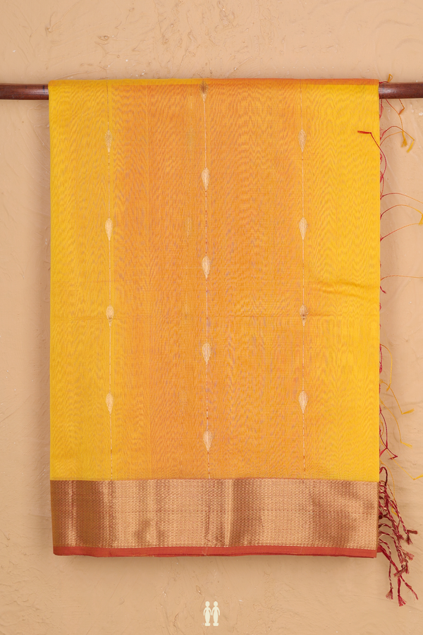 Maheswari Silk Cotton Saree In Shades Of Yellow With Stripes