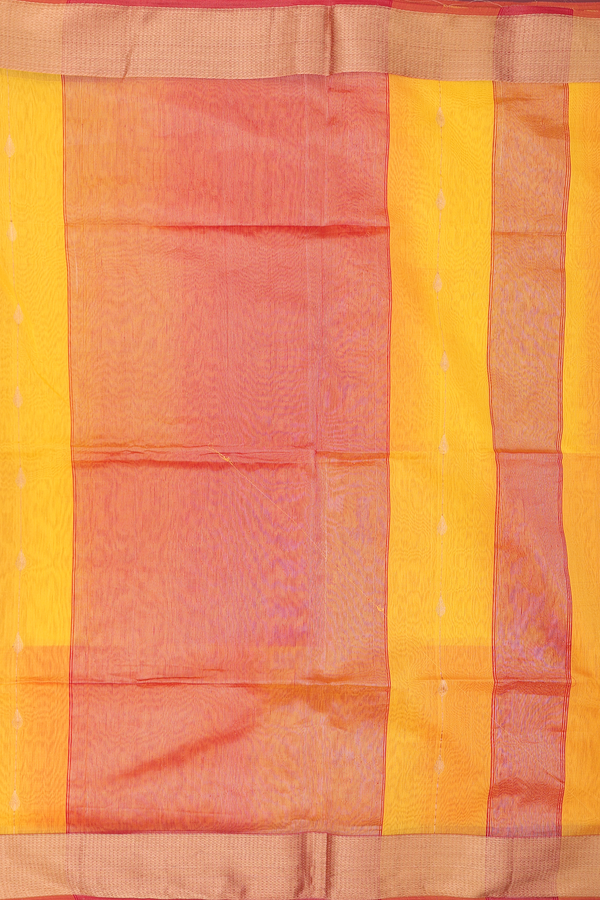 Maheswari Silk Cotton Saree In Shades Of Yellow With Stripes