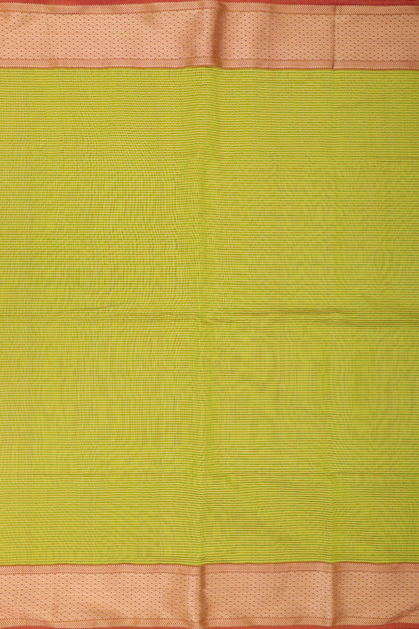 Maheswari Silk Cotton Saree In Green With Stripes Design