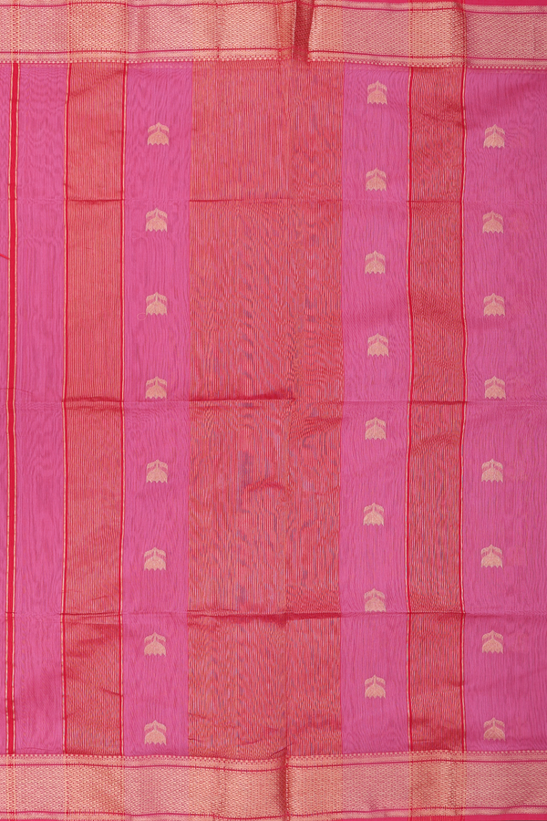 Maheswari Silk Cotton Saree In Pink With Floral Buttas