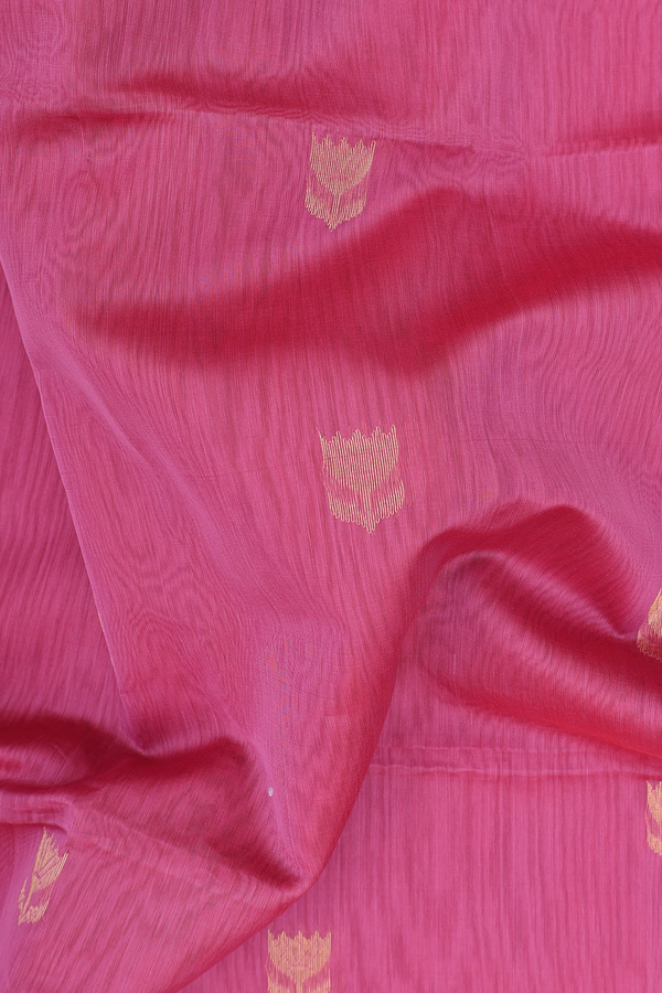 Maheswari Silk Cotton Saree In Pink With Floral Buttas