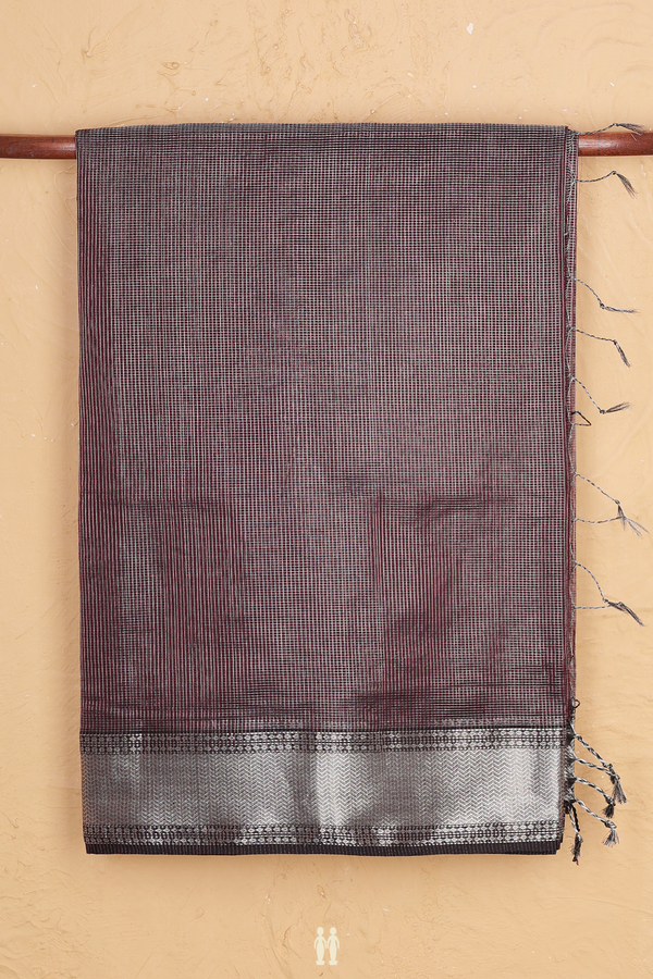 Maheswari Silk Cotton Saree In Brown With Checks Design
