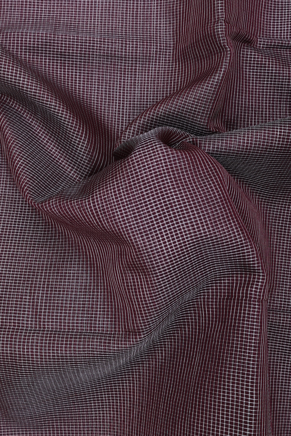 Maheswari Silk Cotton Saree In Brown With Checks Design