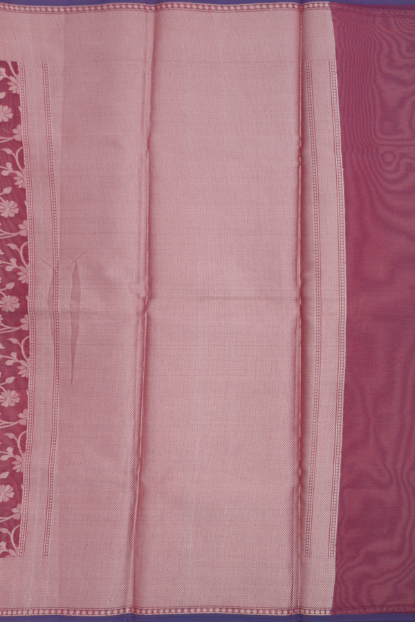 Kota Cotton Saree In Burgundy Red With Floral Design