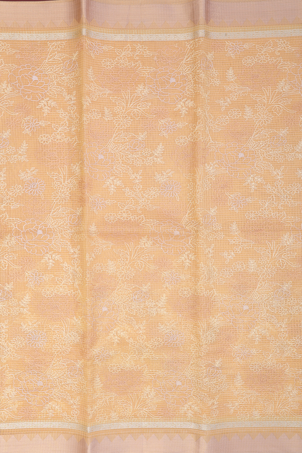 Kota Cotton Saree In Royal Yellow With Floral Design