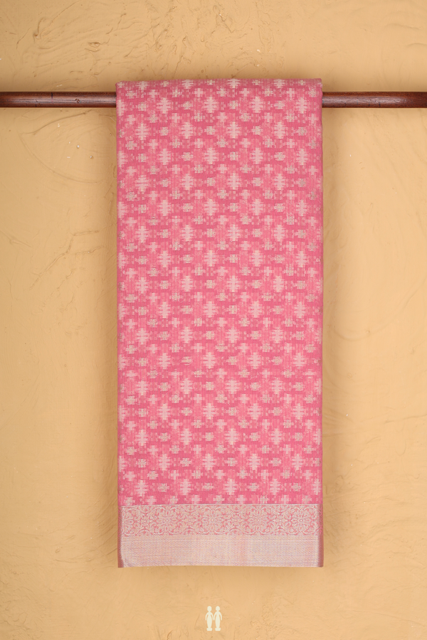 Kota Cotton Saree In Pink With Allover Buttas