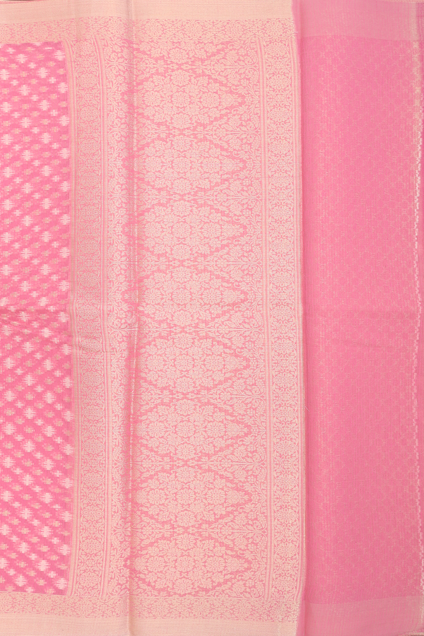 Kota Cotton Saree In Pink With Allover Buttas