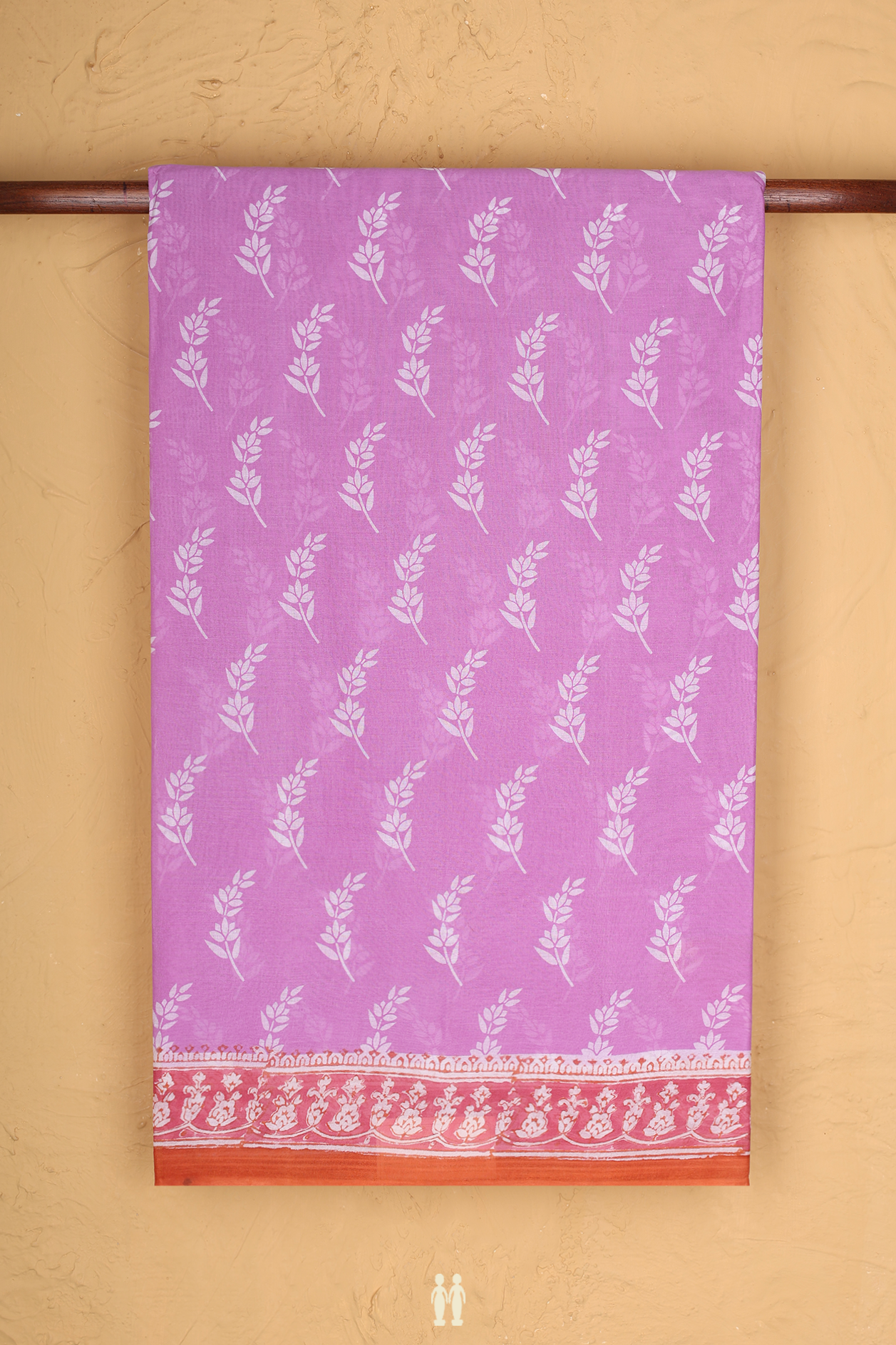 Ahmedabad Cotton Saree In Pastel Purple With Floral Design