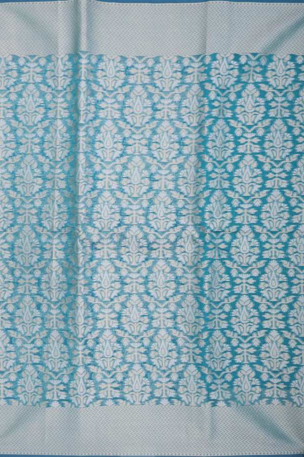 Kota Cotton Saree Teal Blue With Allover Design