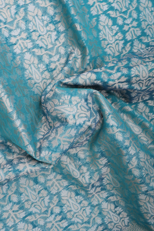 Kota Cotton Saree Teal Blue With Allover Design