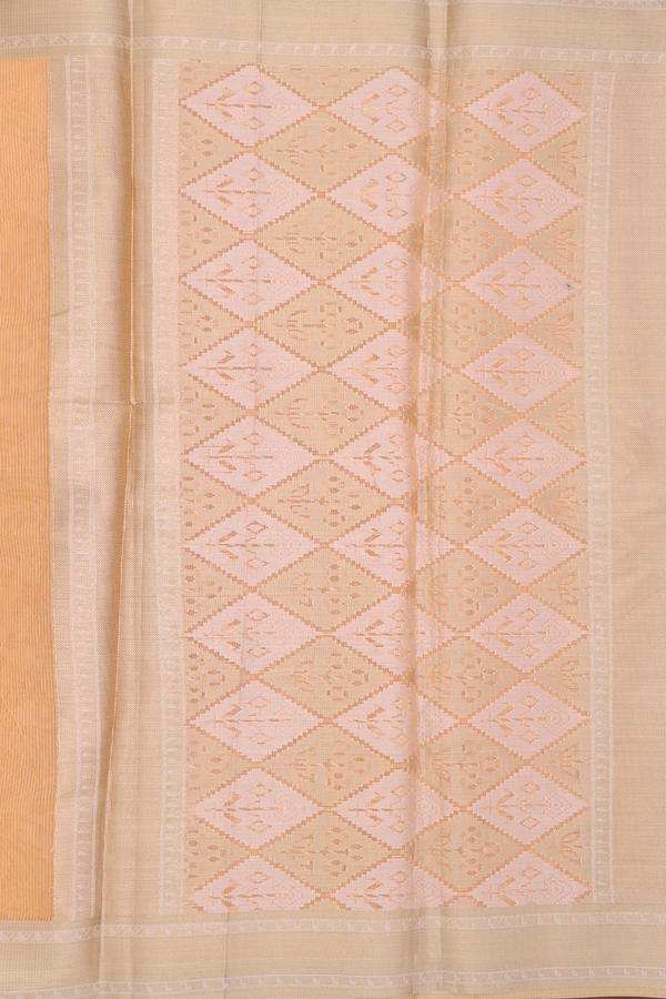 Kota Cotton Saree In Orange With Diamond Design