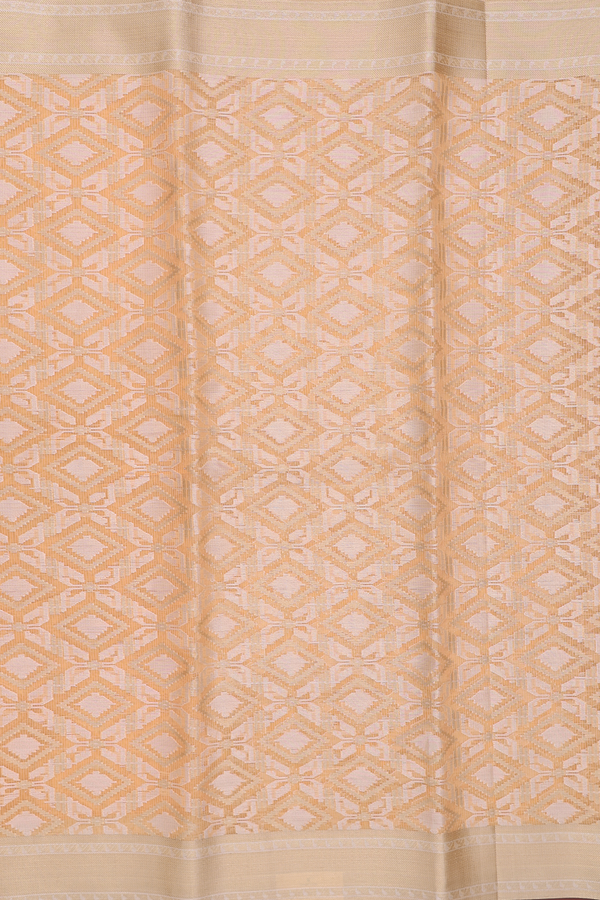 Kota Cotton Saree In Orange With Diamond Design