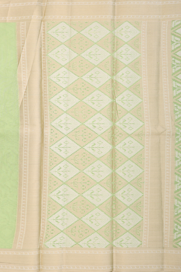 Kota Cotton Saree In Pastel Green With Diamond Design