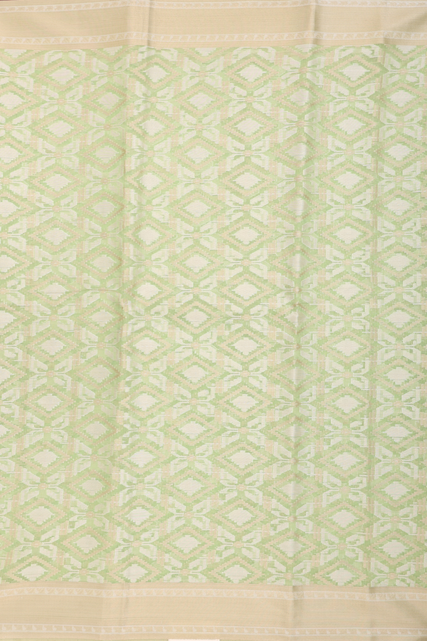 Kota Cotton Saree In Pastel Green With Diamond Design