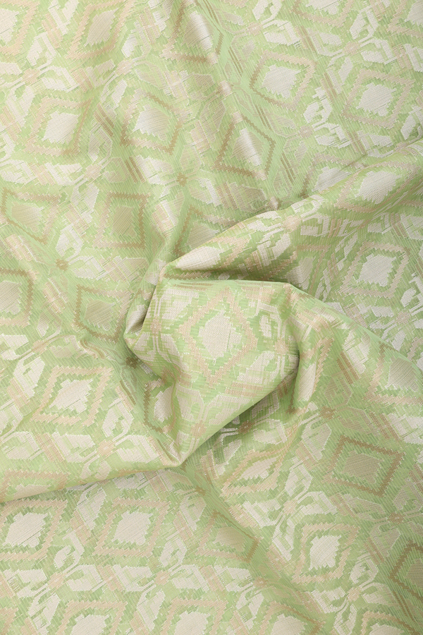 Kota Cotton Saree In Pastel Green With Diamond Design