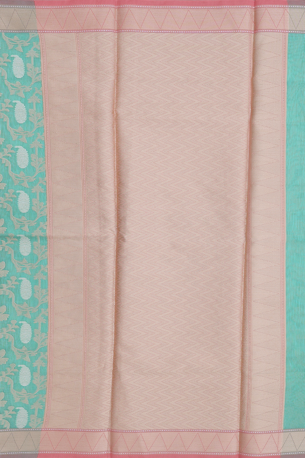 Kota Cotton Saree In Bluish Green With Allover Design