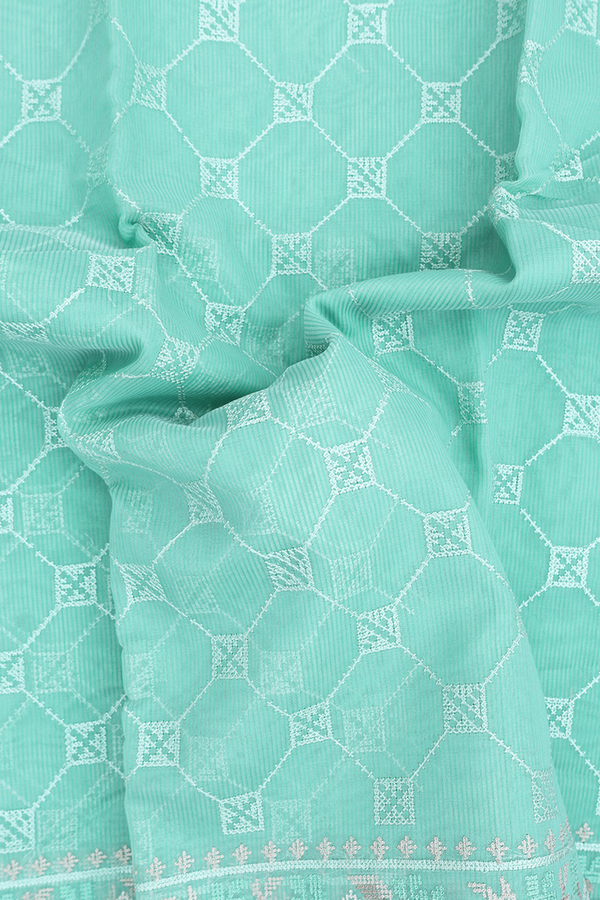 Kota Cotton Saree In Tiffany Blue With Allover Design