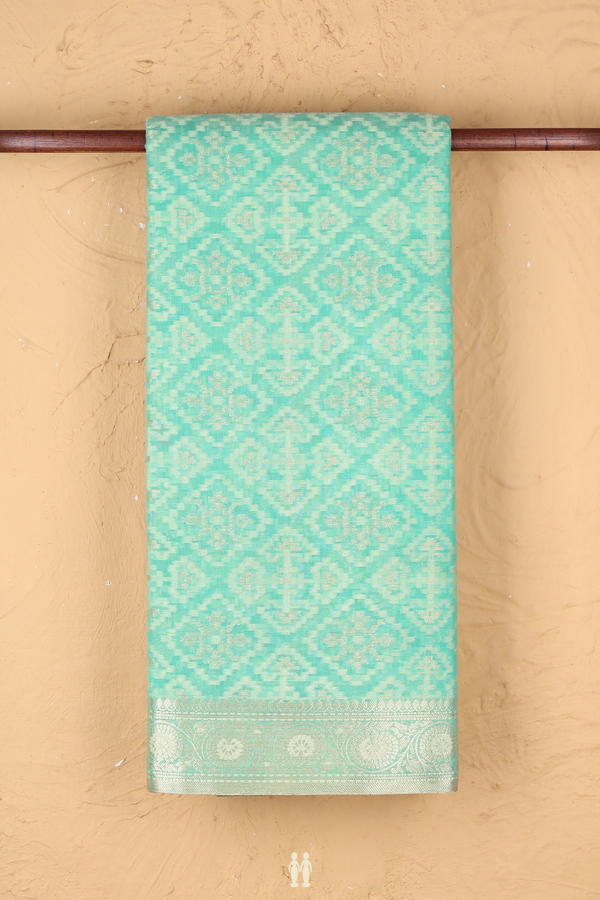 Kota Cotton Saree In Mint Blue With Allover Design
