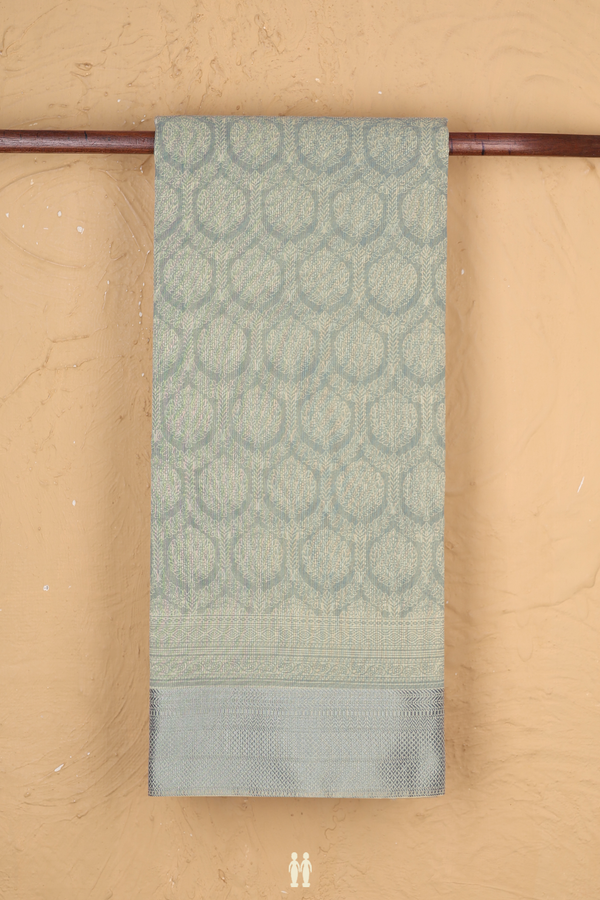 Kota Cotton Saree In Grey With Printed Design