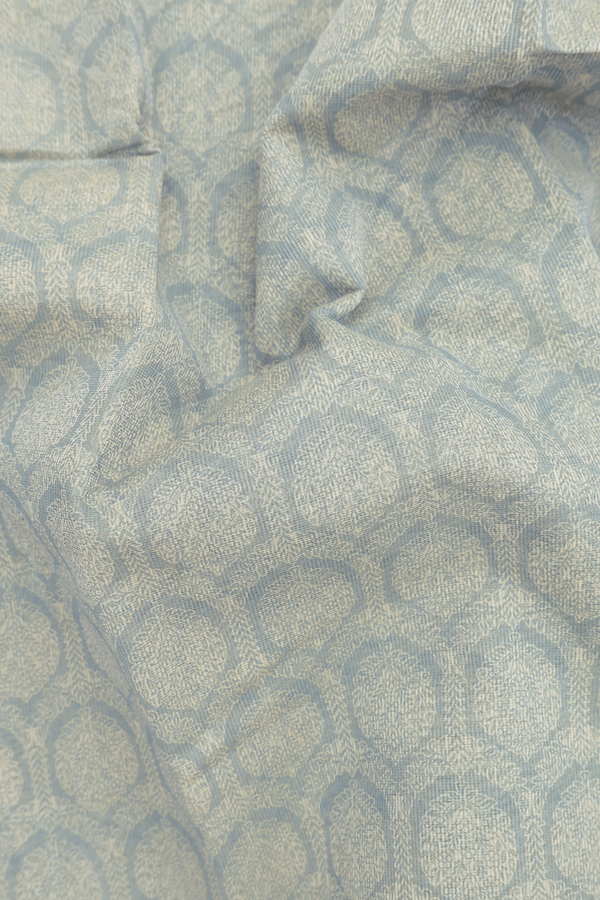 Kota Cotton Saree In Grey With Printed Design