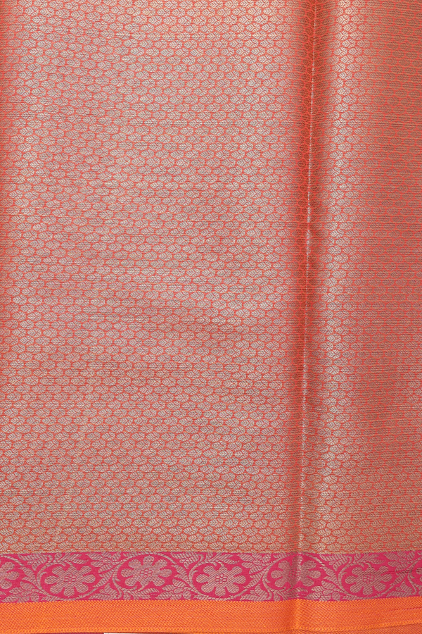 Kota Cotton Saree In Golden Brown With Floral Design