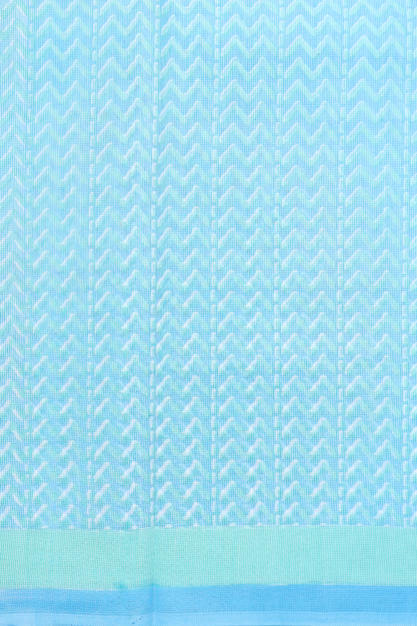 Kota Cotton Saree In Blue With Printed Design