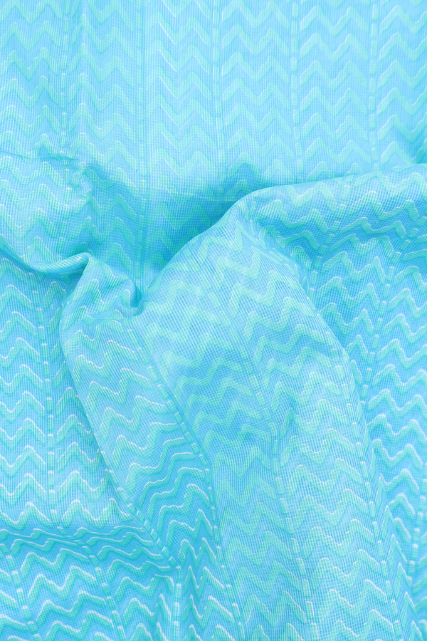 Kota Cotton Saree In Blue With Printed Design