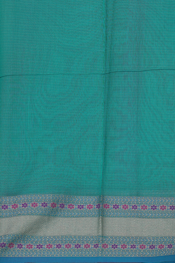 Kota Cotton Saree In Green With Floral Design