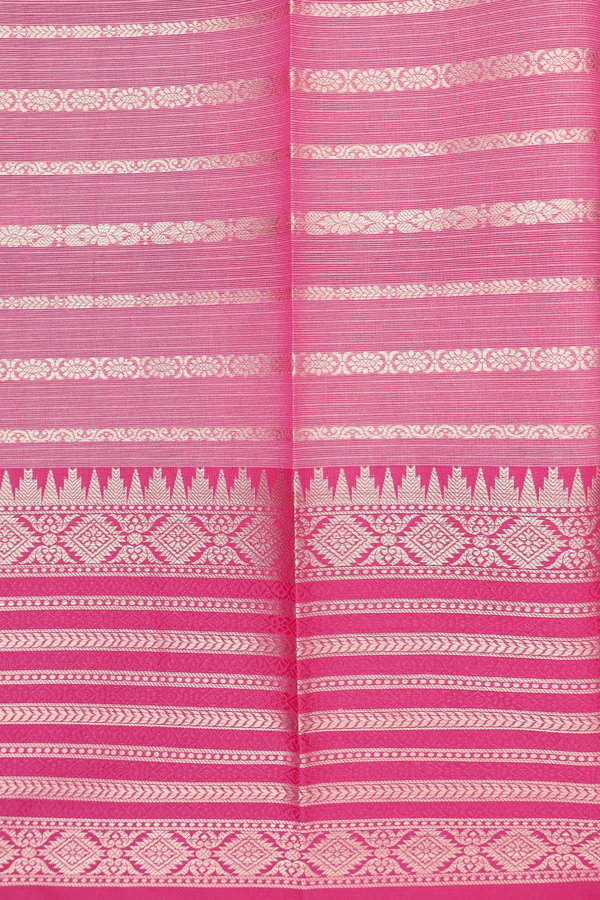 Kota Cotton Saree In Mint Green With Stripes Design